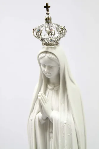 Miniatura 9 de Vittoria Collection 28 pulgadas Nuestra Señora de Fátima con corona de metal joya Virgen María estatua italiana escultura hecha en Italia