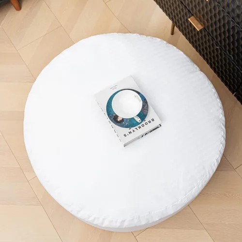Miniatura 5 de Puf de repuesto para puf, para puf, silla, sofá perezoso, forro interior con cremallera, sin relleno, fácil limpieza, forro interior de puf blanco