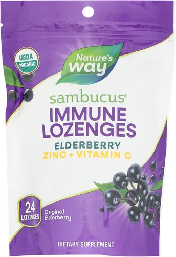 Nature's Way Sambucus Pastillas Inmunitarias – Pastillas Inmunitarias para Uso Sobre la Marcha*– Zinc, Vitamina C y Extracto de Saúco Negro – Vegano