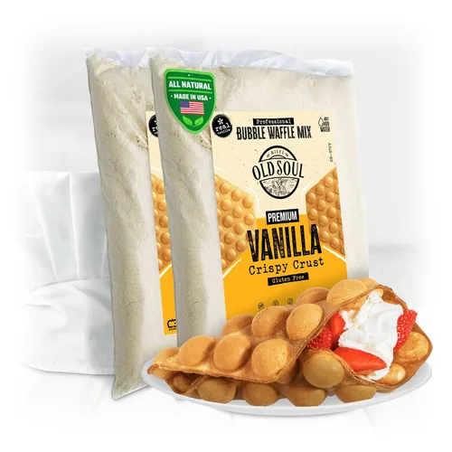 Miniatura 10 de OldSoul - Mezcla profesional de gofres de burbujas, sin gluten, crujiente, sabor vainilla, mezcla de gofres de huevo, 28 gofres