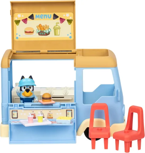 Miniatura 7 de Conjunto de juguete de camión volquete Bluey, juguete de camión volquete resistente con 2 figuras articuladas y 3 enormes rocas, juguetes