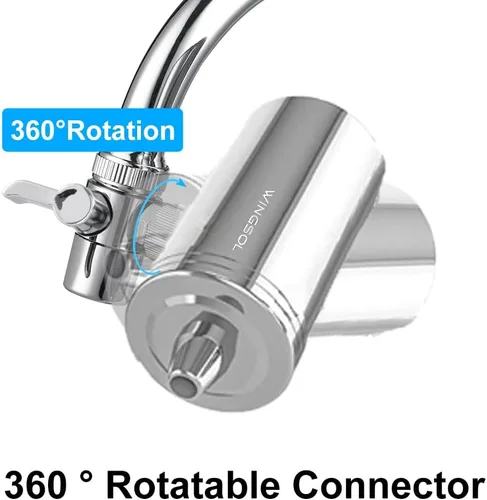 Miniatura 5 de WINGSOL Conector/palanca/desviador para filtro de agua de montaje en grifo, rotación de 360°, compatible con todos los filtros de grifo de rotación