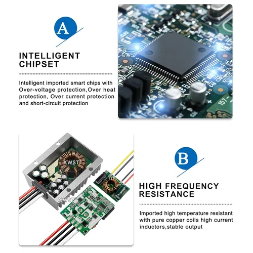 Miniatura 6 de Estabilizador de CC CC 9V-36V a 12V Boost Buck Convertidor 2A 24W Regulador de voltaje automático impermeable Módulo transformador de 12 V voltios