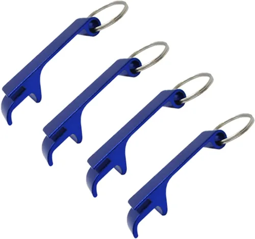 Miniatura 8 de Gadgetime USA Juego de 4 abridores de tapas de cerveza, abrebotellas para cerveza, refrescos, latas y tapas pop, ergonómico y duradero con llavero