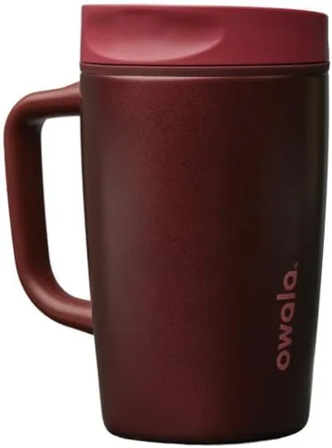Miniatura 30 de Owala SmoothSip Slider - Vaso de café aislado de acero inoxidable, reutilizable, taza de café helado, taza de viaje para café caliente, sin BPA, 12