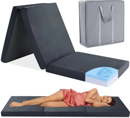 HOMBYS Colchón plegable de espuma viscoelástica para dormir al aire libre, portátil, impermeable, para viajes, camión, cama, tienda de campaña