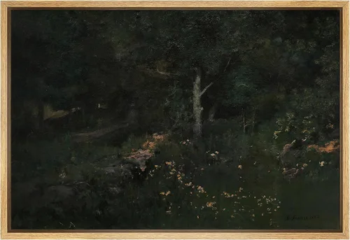 Miniatura 18 de SIGNFORD Lienzo enmarcado para pared, pinos sepia, bosques, bosques, naturaleza, ilustraciones de área silvestre, arte digital, arte moderno