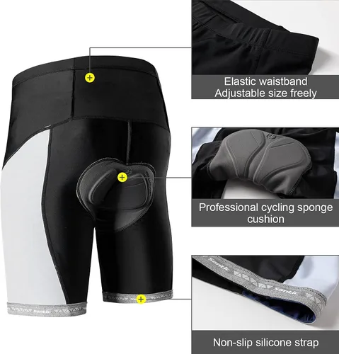 Miniatura 65 de Santic Pantalones cortos de ciclismo para hombre, pantalones acolchados para ciclismo, ropa de ciclismo