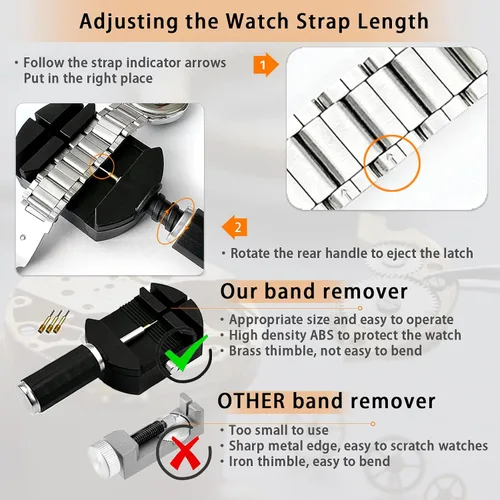 Miniatura 6 de Kit de reparación profesional de relojes, kit de repuesto de batería para GLDCAPA Watch, herramientas de reparación de relojes con funda