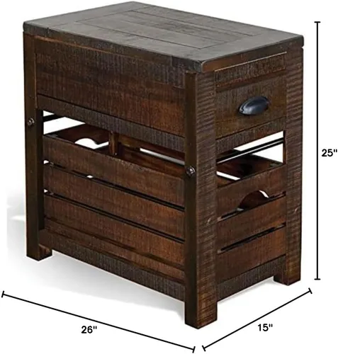 Miniatura 3 de Pemberly Row Mesa auxiliar de silla de madera de caoba de 15" en hoja de tabaco