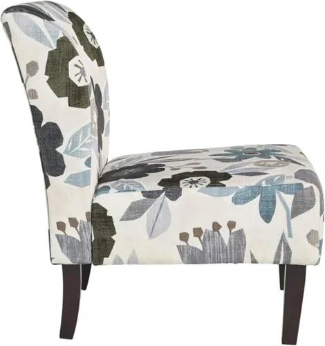 Miniatura 6 de Signature Design by Ashley Triptis Silla de Acento Floral sin Brazos con Cojines Adheridos, Tapicería de Tela, Patas de Madera, Altura del Asiento