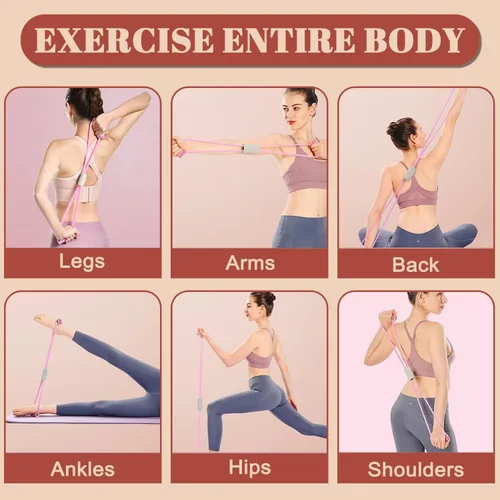 Miniatura 6 de Figura 8 Banda de fitness para entrenamientos en casa, ejercicio de pecho y hombro, banda elástica para entrenamiento de fuerza, hombres y mujeres