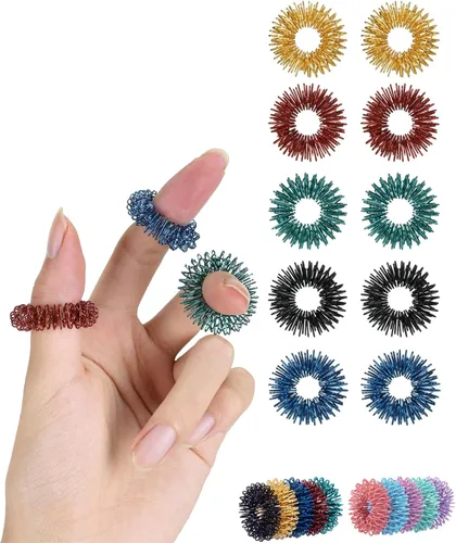 Mr. Pen - Anillos sensoriales con puntas, paquete de 10, tonos de joya, juguetes sensoriales para aliviar el estrés, anillo para ansiedad,