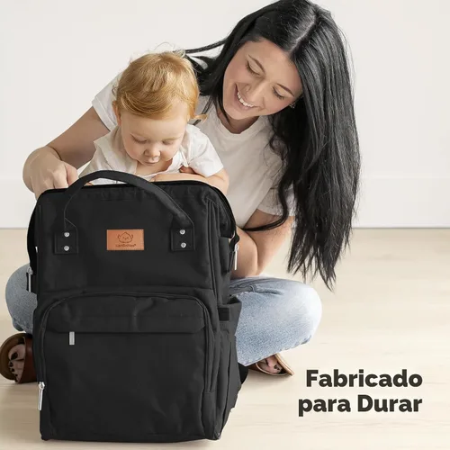 Miniatura 9 de KeaBabies - Mochila pañalera grande impermeable para viajes Color negro.