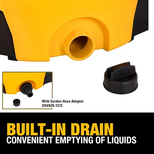 Miniatura 7 de DEWALT DXV14P Aspiradora para tienda en húmedo y seco de 14 galones, aspiradora en húmedo y seco de 6 HP con 110 CFM de potente succión, amarilla