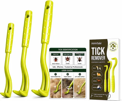 Miniatura 9 de Homesake Herramienta para eliminar garrapatas para perros, gatos y seres humanos, paquete de 3 kit de eliminación de garrapatas + tarjeta