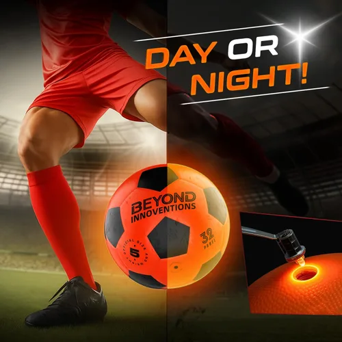 Miniatura 7 de Balón de fútbol iluminado, regalos de fútbol para niños y niñas de 8 a 15 años de edad, que brilla en la oscuridad, talla 5 Ideas geniales
