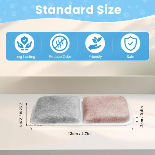 Miniatura 4 de Paquete de 10 filtros de repuesto para cajas de arena Catit Jumbo/Regular/Catit Smartsift, almohadillas purificadoras de aire de doble acción