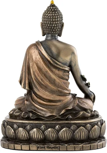 Miniatura 3 de Top Collection Estatua de Buda de la medicina, escultura de Buda de curación en bronce fundido en frío de primera calidad, figura coleccionable