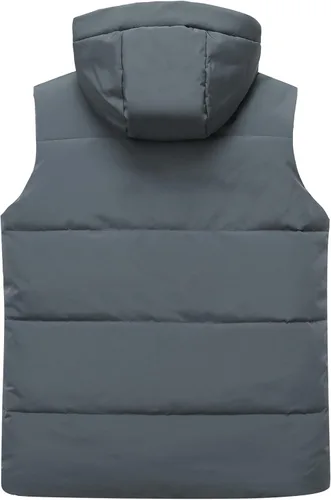 Miniatura 2 de MOERDENG Abrigos cálidos de invierno para hombre, chaleco de moda para exteriores, impermeable, con capucha, abrigos acolchados, chaleco