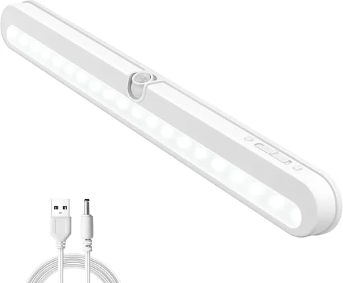 Miniatura 10 de BLS T01L - Luz LED para armario, súper brillante, 20 LED, iluminación debajo del gabinete, alimentada por batería/entrada de CC, luz inalámbrica