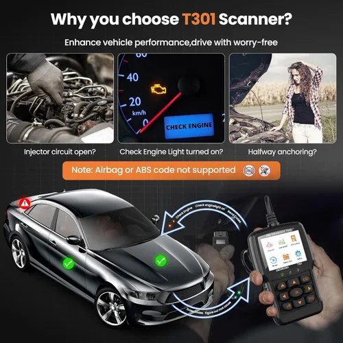 Miniatura 7 de Beaspire Herramienta de diagnóstico del escáner OBD2, lector OBD2 de código de luz del motor con reinicio, preparación I/M, probador de batería