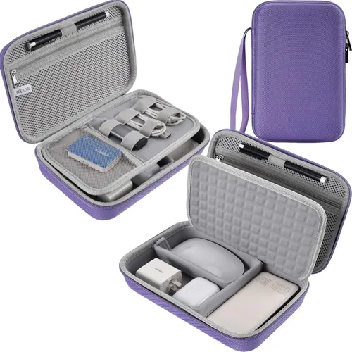 Miniatura 10 de Estuche organizador electrónico de viaje rígido para adaptadores de carga de MacBook, cables, banco de energía, ratón mágico Apple, lápiz Apple