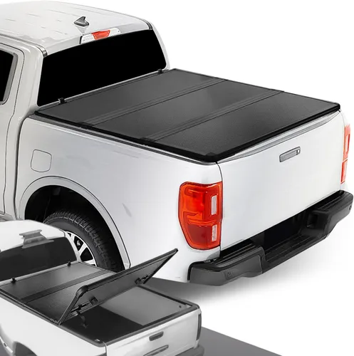 DNA MOTORING Nueva cubierta rígida para caja de camioneta, de tres pliegues, compatible con Ford Ranger 19-23, caja de 5 pies, TTC-HARD-090