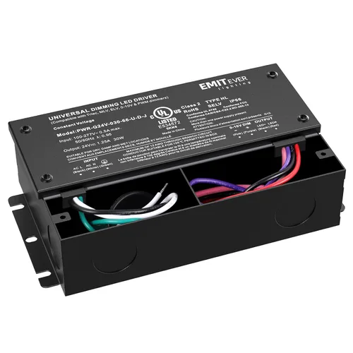 Miniatura 9 de EMITEVER Controlador LED regulable de 30 W, fuente de alimentación regulable Triac de 24 V, transformador de CA a CC para luz LED, compatible