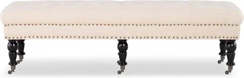 Miniatura 7 de Linon Isabelle - Banco de cama, 62 pulgadas, acabado espresso oscuro Natural