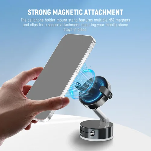 Miniatura 4 de NEEWER Versión de nivel de entrada, soporte magnético para teléfono celular, soporte plegable con ventosa al vacío para tu parabrisas de automóvil