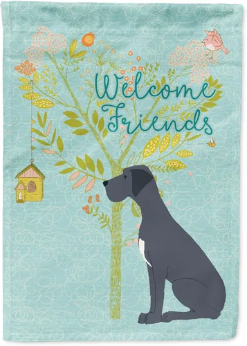 Miniatura 13 de Caroline's Treasures BB7594GF Bandera de jardín de Husky siberiano con texto en inglés "Welcome Friends" - Bandera decorativa para patio exterior