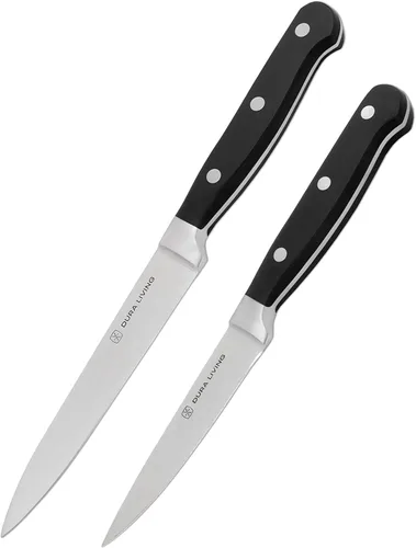 Miniatura 25 de DURA LIVING Cuchillo Santoku de 7 pulgadas, hoja de acero inoxidable de alto carbono afilada, mango remachado ergonómico forjado, cuchillo de chef