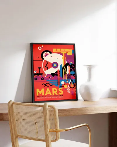 Miniatura 5 de HAUS AND HUES Póster espacial de Marte - Arte de ciencia ficción JPL de la NASA, impresión de exploración futurista, decoración de visiones