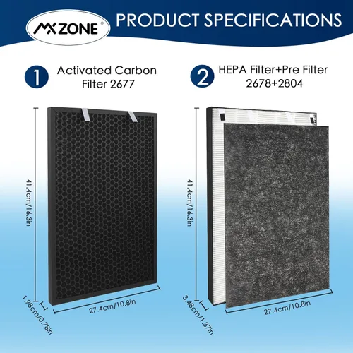 Miniatura 3 de Juego de 2 filtros Air220 Air320 de repuesto compatibles con Bissell Air320 Air220 aka 2609A purificador de aire, 2678 True y Pre Filtro, filtro