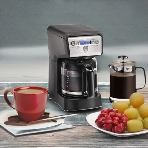 Miniatura 5 de Hamiton Beach - Cafetera de goteo programable compacta de 12 tazas con jarra de vidrio de burosilicato sin goteo, apagado automático de 2 horas