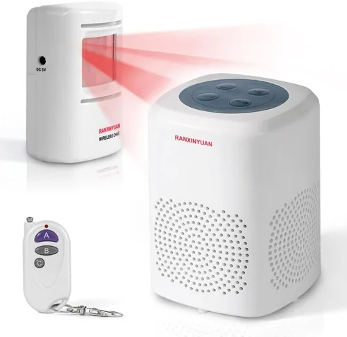 Detector de movimiento de alarma de perro ladrando, sensor de cuerpo humano PIR, alarma electrónica de disuasión antirrobo con sirena fuerte, con