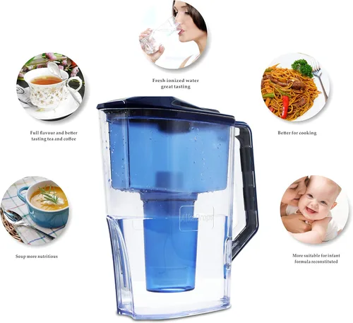 Miniatura 5 de Jarra de agua, jarra de agua alcalina, jarra de agua alcalina, sistema de filtración de ionizador de 7 etapas para purificar y aumentar los niveles