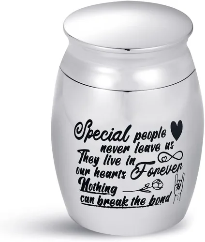 Miniatura 10 de Keep Loving - Mini urna de cremación para cenizas humanas, familiares, amigos, mamá, papá, hija, hermana, hijo, hermano, recuerdo conmemorativo