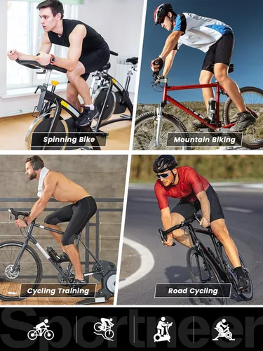 Miniatura 13 de Sportneer Pantalones cortos de ciclismo acolchados para hombre, acolchado 4D, pantalones cortos de ciclismo para hombre, transpirables y absorbentes