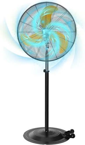 Miniatura 3 de Ventilador de pedestal oscilante de 18 pulgadas con control remoto, ventilador de pie de alta velocidad de 5000 CFM, motor de CC, 9 velocidades