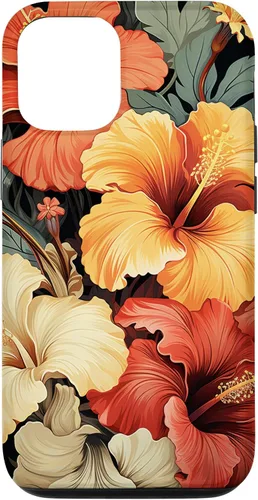 Miniatura 27 de Funda para iPhone 13 Pro Max con diseño tropical hawaiano amarillo rojo hibisco plumeria