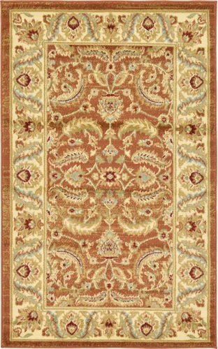 Miniatura 21 de Unique Loom - Colección Voyage - Alfombra redonda tradicional oriental, marrón, Polipropileno, Marrón/Azul Claro