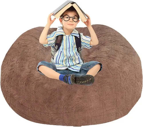 Miniatura 53 de BCU Funda para Silla Puf Ultra Suave Esponjosa de Piel Sintética Falsa Funda para Puf de Felpa Funda para Sillas de Sala de Estar para Adultos