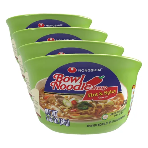 Miniatura 14 de Nongshim Kimchi Instant Ramen - Tazón para sopa de fideos, paquete de 6, Ramyun coreano con verduras, apto para microondas