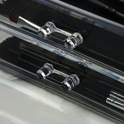Miniatura 5 de Organizador de maquillaje de acrílico transparente con 2 cajones, caja de almacenamiento de maquillaje de escritorio y organizador de cosméticos