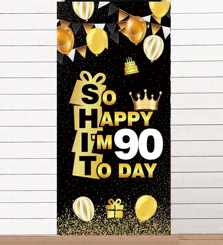Miniatura 12 de So Happy I'M 13 Today - Pancarta de fondo de oro negro con corona de hallo decimotercera alegría a 13 años de edad, decoración temática para hombre