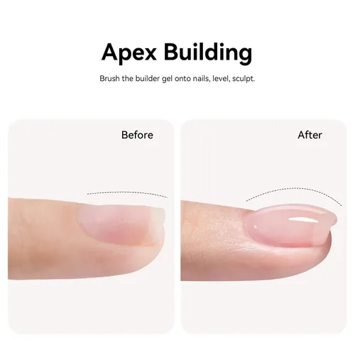 Miniatura 4 de MAYCHAO Gel constructor morado claro para uñas, fortalecedor de uñas malva de 0.5 onzas líquidas en una botella, gel duro para extensión de uñas