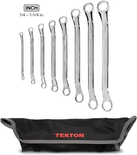 Miniatura 2 de TEKTON WBE23508 - Juego de llaves de caja de extremo con desvío de 45 grados, 8 piezas (1/4-1-1/4 pulgadas) con bolsa