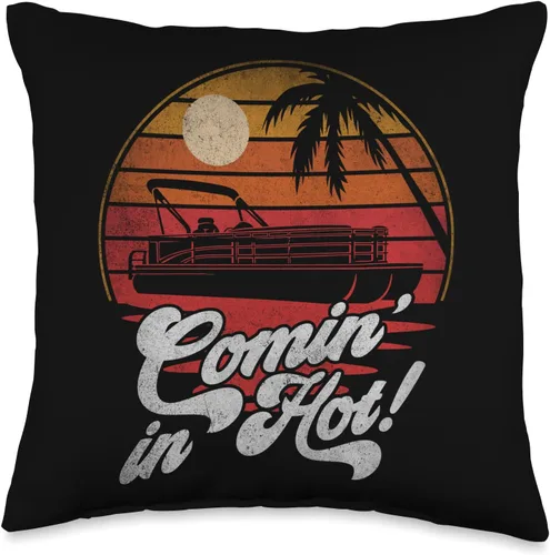 Miniatura 5 de Pontoon Boat Accessories & Lake Life Tees Comin in in Hot Funny Lake Life Pontón Boat Owner Pillow, 18 x 18 pulgadas, multicolor